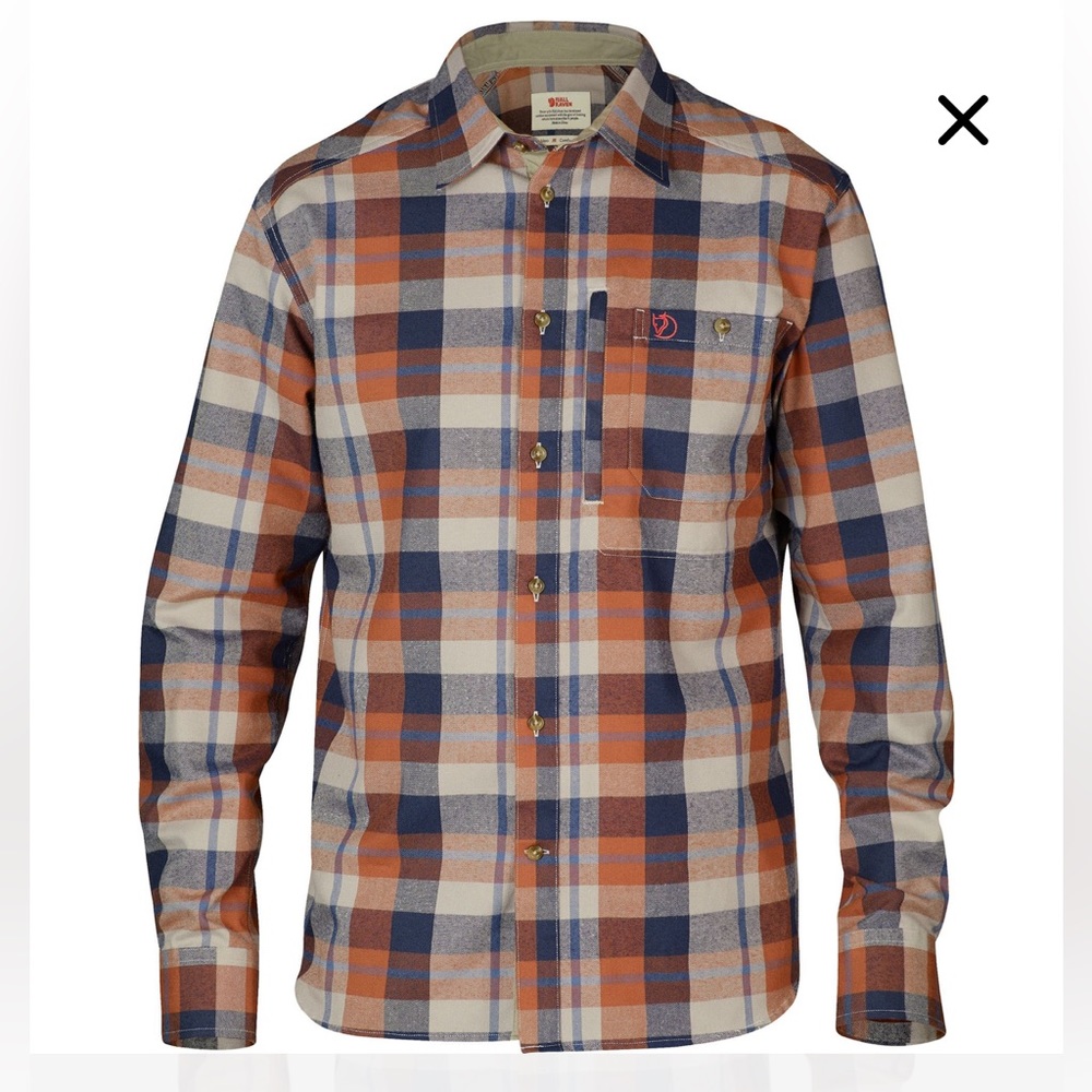 New/ never used Long-sleeve shirt with button-down. Color 215 Autumn Leaf